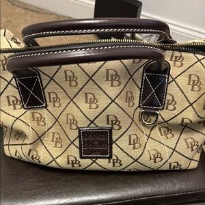 Dooney & Bourke Tan and Brown Logo Tote